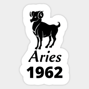 Black Aries Zodiac 1962 Sticker